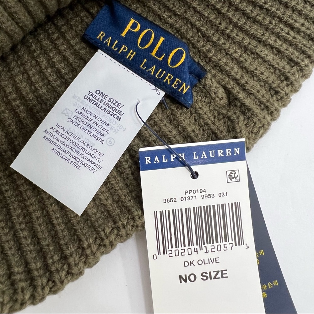 Polo Ralph Lauren Tiger Patch Naval Tailors Knit Beanie Hat - Picture 13 of 13